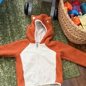 Columbia Kids' Fleece Jacket in Orange and Cream